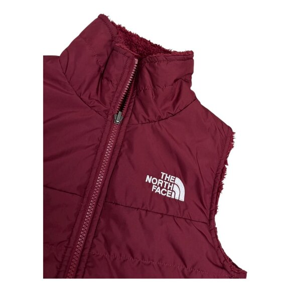 THE NORTH FACE Reversible 2-in-1 Faux Fur Fleece Red Vest Womens XS - Picture 4 of 6